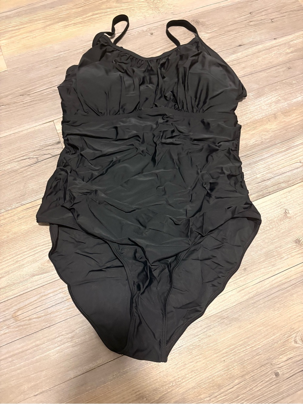 One piece bathing suit XL black new in bag